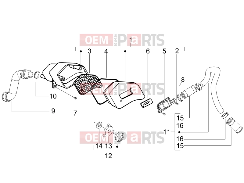 Engine » Secondary air box - Piaggio Fly 50 2T 2006