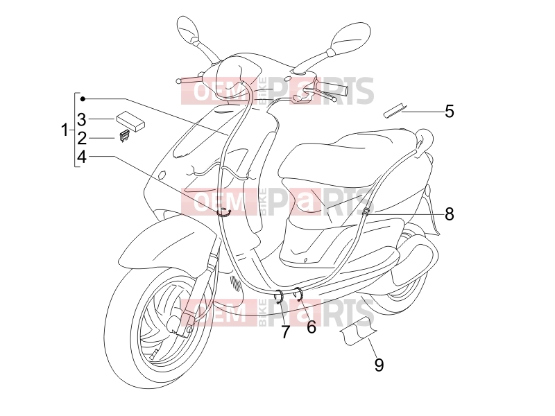Electrical system » Main cable harness - Piaggio Fly 50 2T 2011