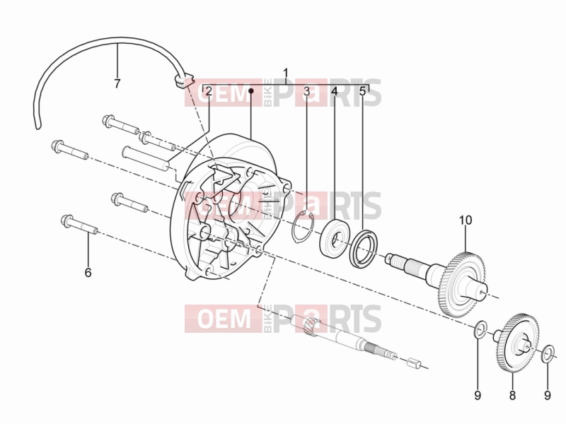 Engine » Reduction unit - Piaggio Fly 50 2T 2011