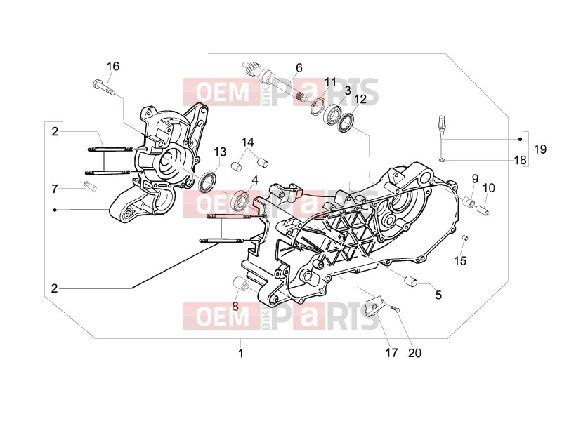 PIAGGIO Fly 50 4T Engine » Crankcase
