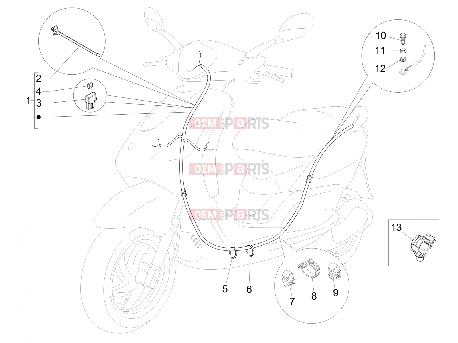 PIAGGIO Fly 50 4T 2V Electrical system » Main cable harness
