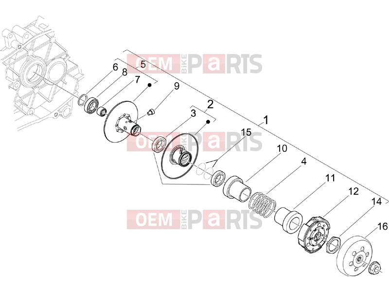 Engine » Driven pulley - Piaggio Fly 50 4T 2V 2015