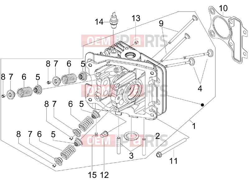PIAGGIO Fly 50 4T 4V Engine » Head unit - Valve