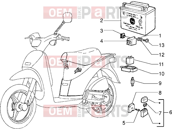 Electrical system » Electrical devices - Piaggio Free FL