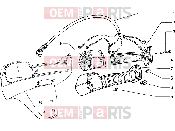 Electrical system » Tail lamp - Piaggio Hexagon 125
