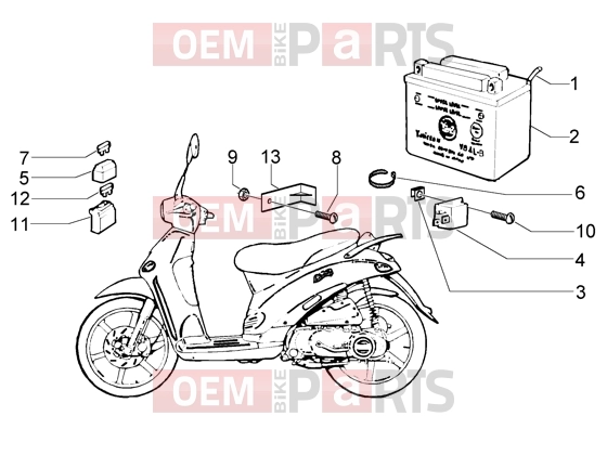 Electrical system » Electrical device - Piaggio Liberty 125 La Poste