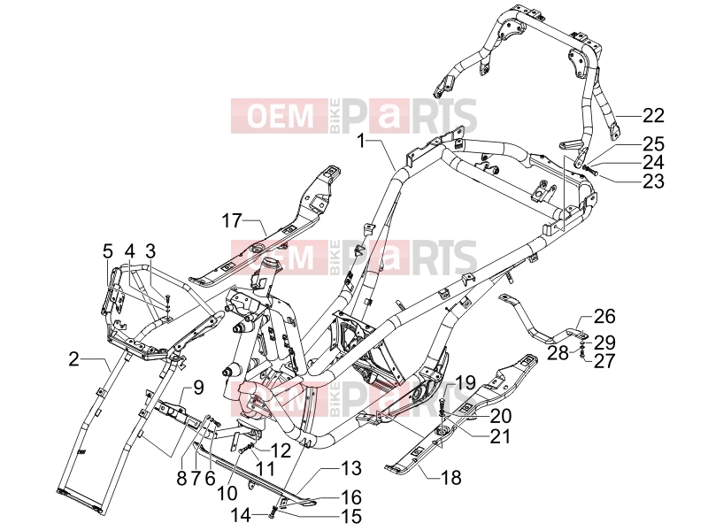 PIAGGIO MP3 125 Frame - Plastic parts - Coachwork » Frame/bodywork