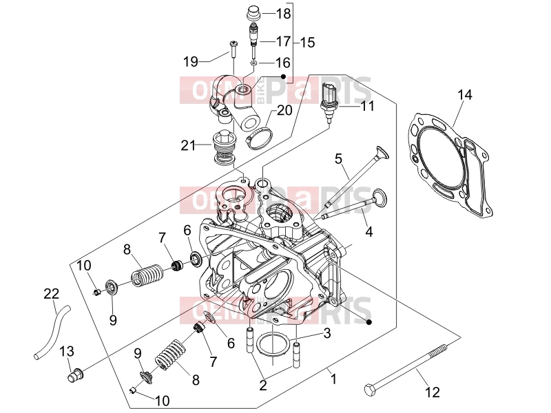 PIAGGIO MP3 125 Engine » Head unit - Valve
