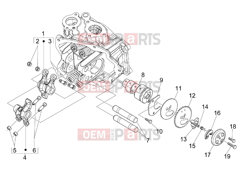 PIAGGIO MP3 250 ie LT Engine » Rocking levers support unit