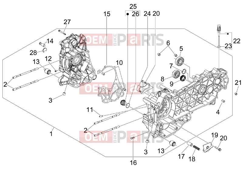 PIAGGIO MP3 300 ie MIC Engine » Crankcase