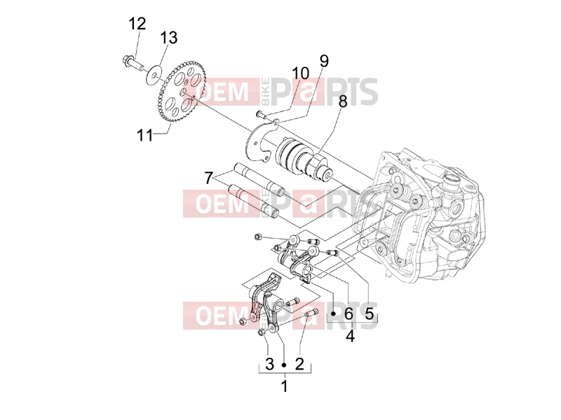 PIAGGIO MP3 400 ie Engine » Rocking levers support unit
