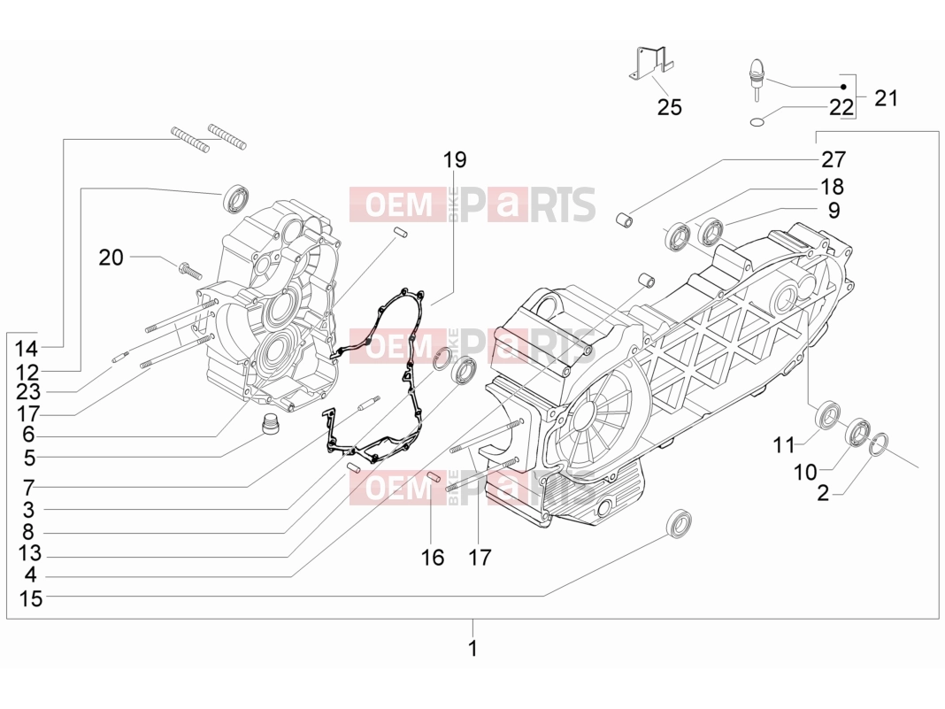 PIAGGIO MP3 400 RL Touring Engine » Crankcase