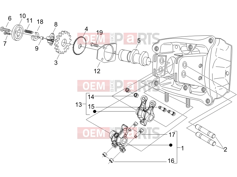 PIAGGIO MP3 500 RL Sport - Business Engine » Rocking levers support unit