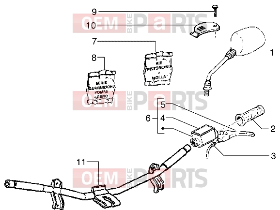PIAGGIO Handlebars » Handlebars component parts