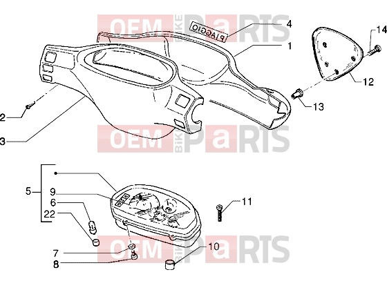 PIAGGIO Handlebars » Speedometers kms.-Handlebar covers