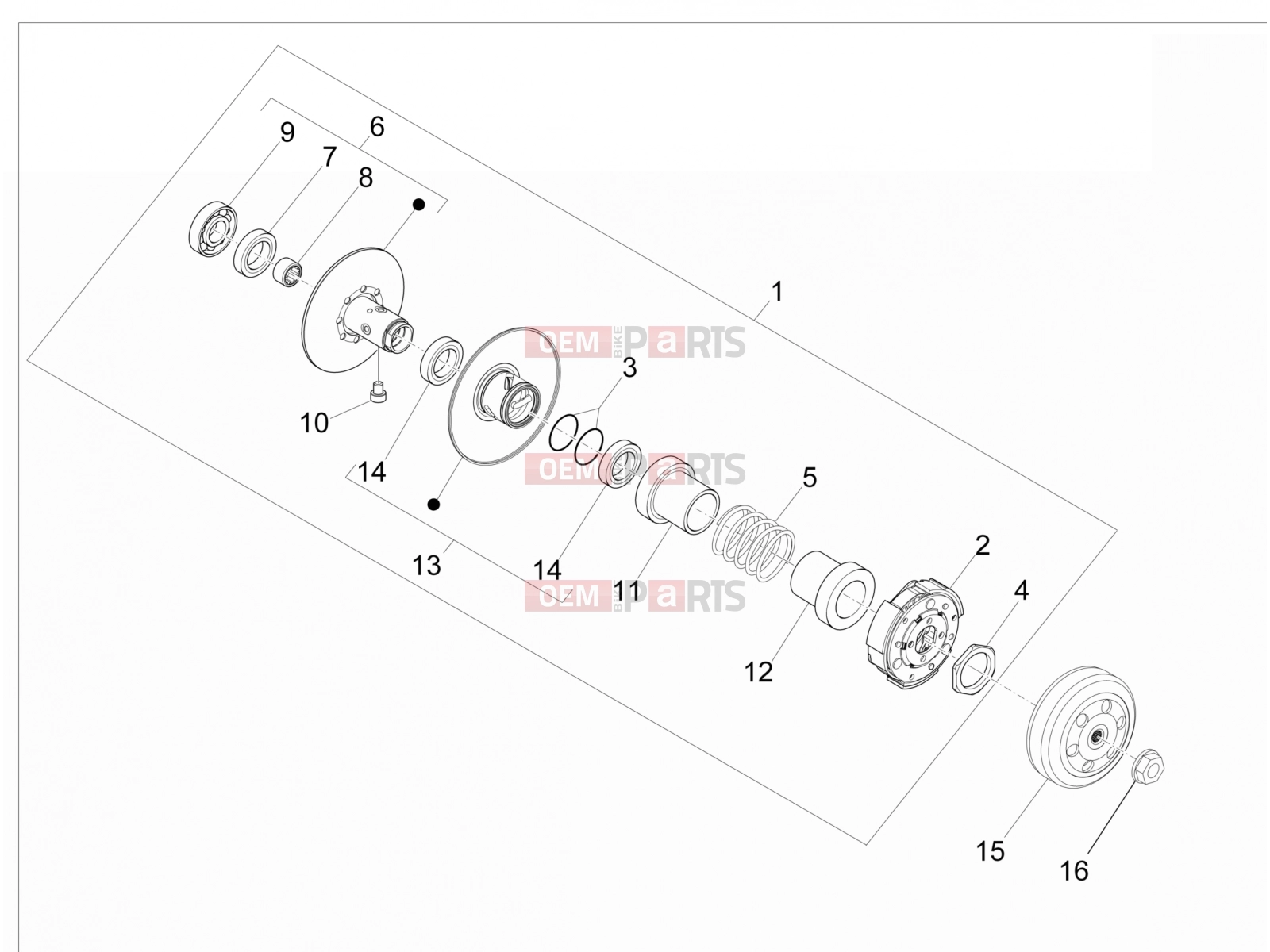 PIAGGIO NRG Power DD Engine » Driven pulley