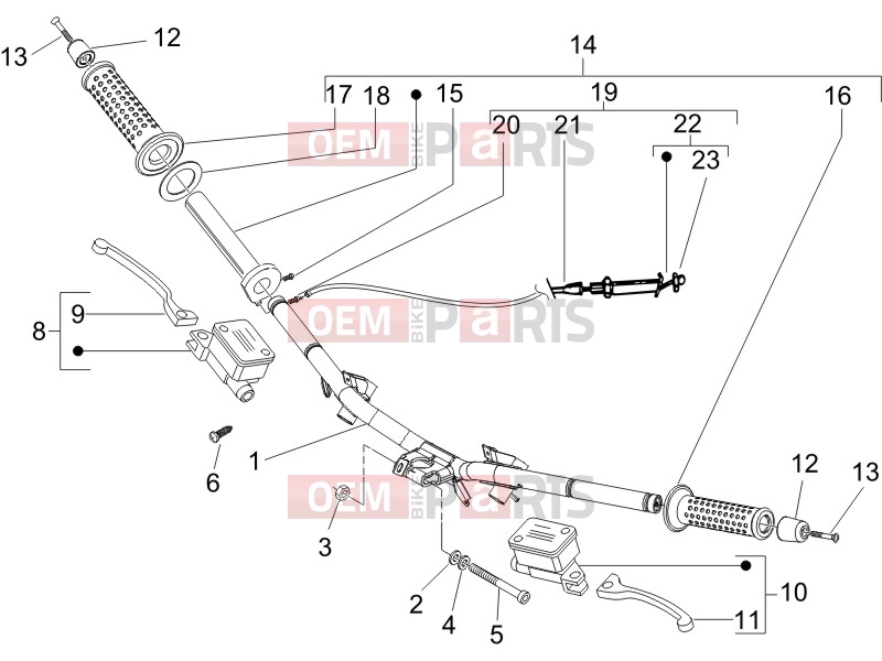 Handlebars/Steering » Handlebars - Master cil. - Piaggio NRG Power DD 2013