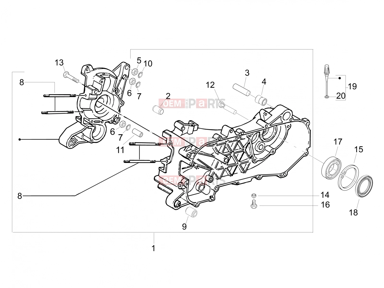 Engine » Crankcase - Piaggio NRG Power DD 2017