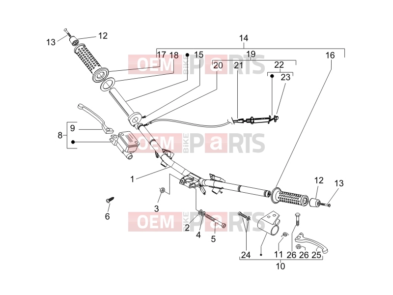 Handlebars/Steering » Handlebars - Master cil. - Piaggio NRG Power DT 2006