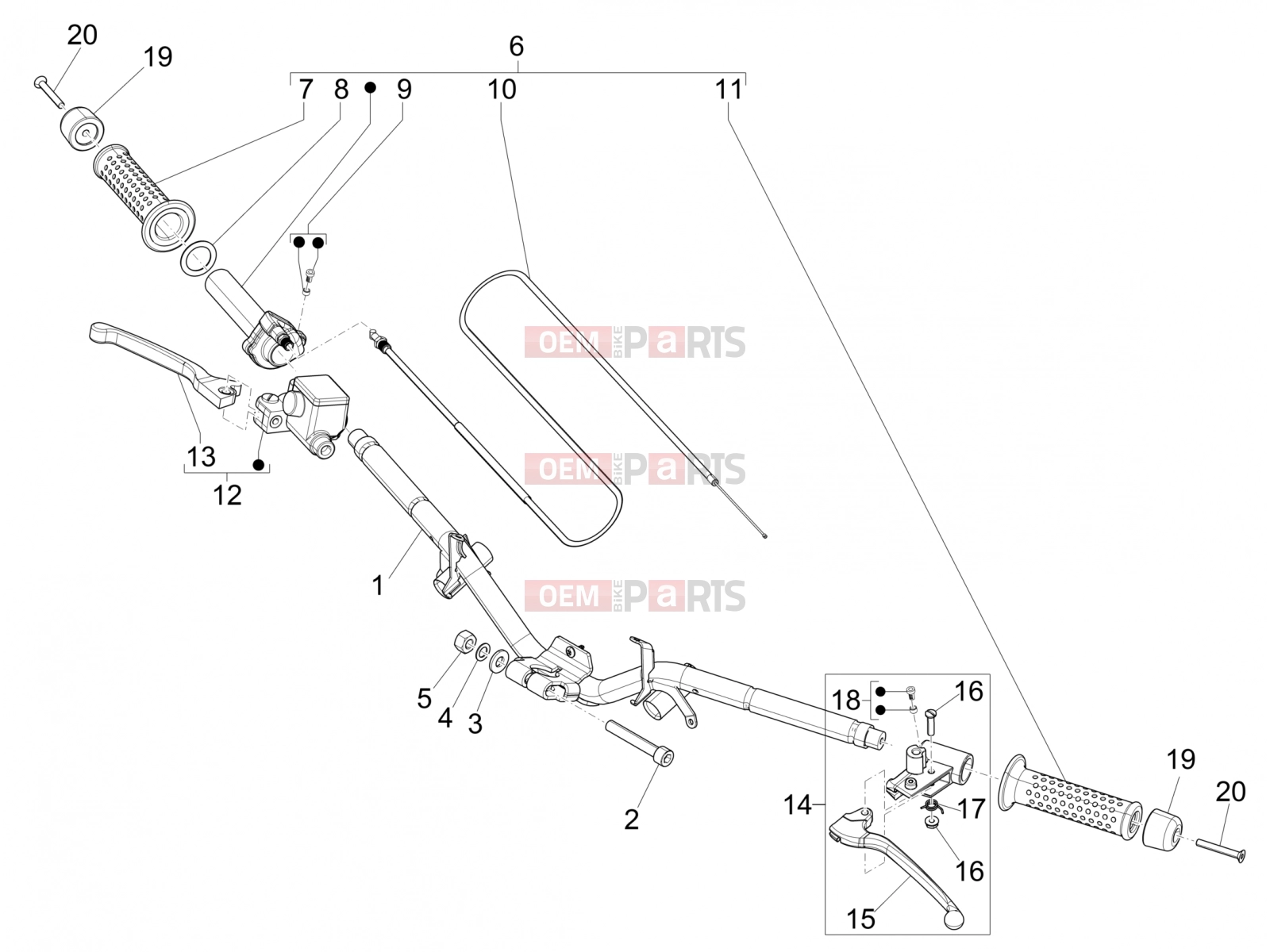 PIAGGIO NRG Power DT Handlebars/Steering » Handlebars - Master cil.