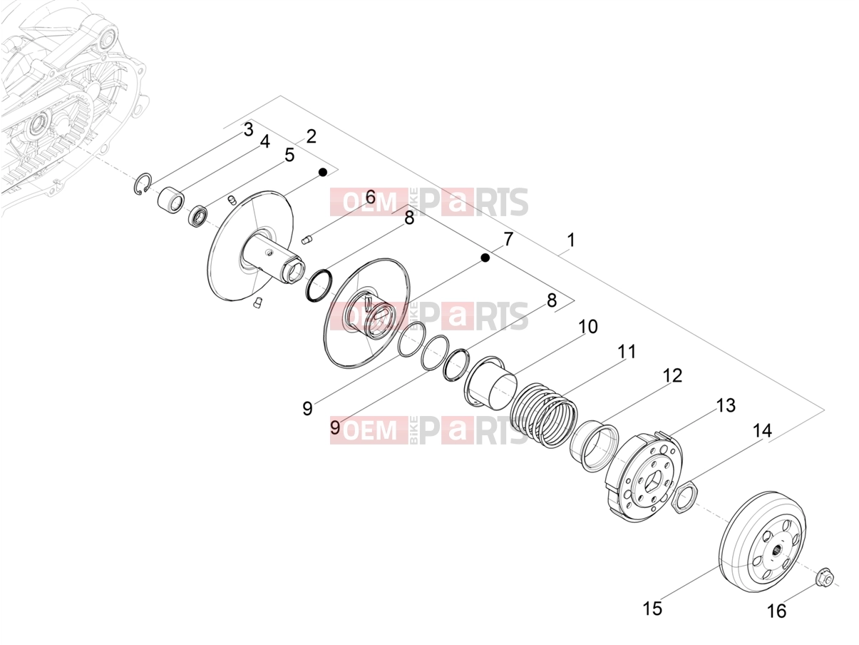 Engine » Driven pulley - Piaggio NRG Power DD 2019