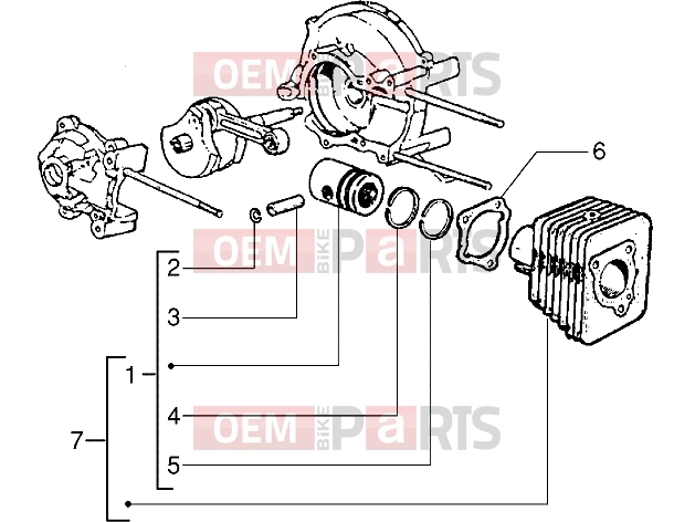 Engine » Cylinder-piston,assy - Piaggio Si Mix