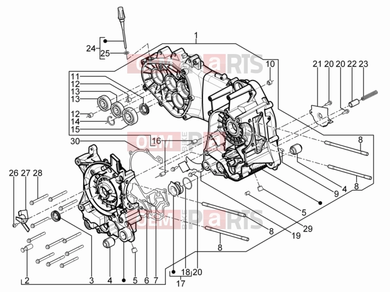 PIAGGIO Typhoon 125 4T 2V Engine » Crankcase