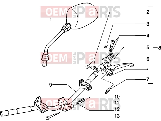 PIAGGIO Handlebars » Handlebars component parts