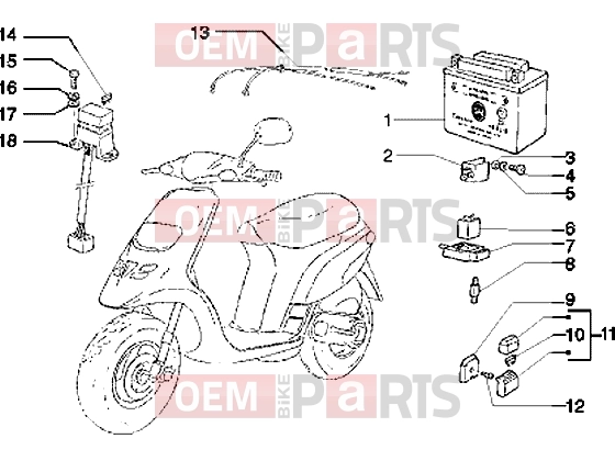 Electrical system » Electrical devices - Piaggio Typhoon 125 XR 2T