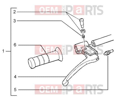 Handlebars » HANDLEBARS COMPONENT PARTS - Piaggio Typhoon 50 (U.S.A.)