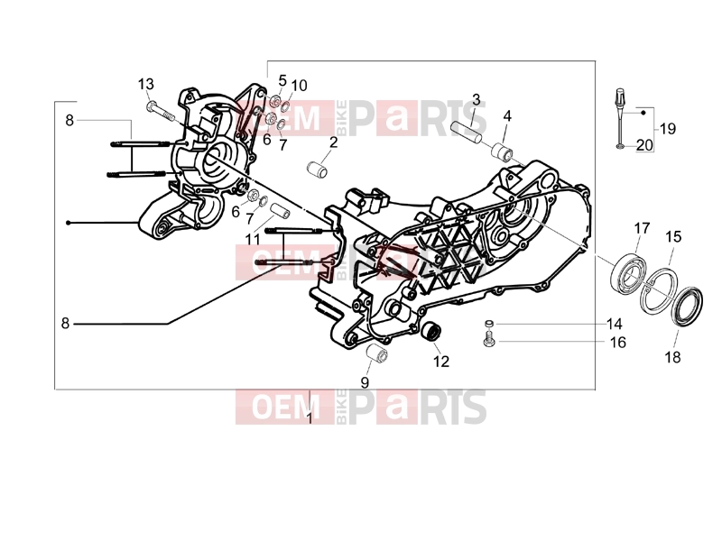 PIAGGIO Typhoon 50 2T Engine » Crankcase
