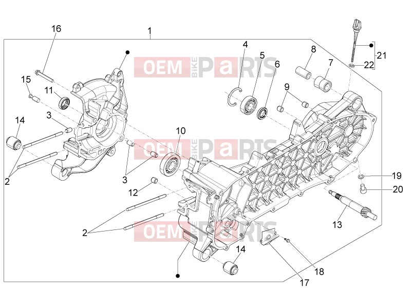 PIAGGIO Typhoon 50 4T 4V E2 (USA, CA) Engine » Crankcase