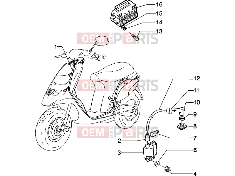 Electrical system » Electrical devices - Piaggio Typhoon 50 2T MY 2004