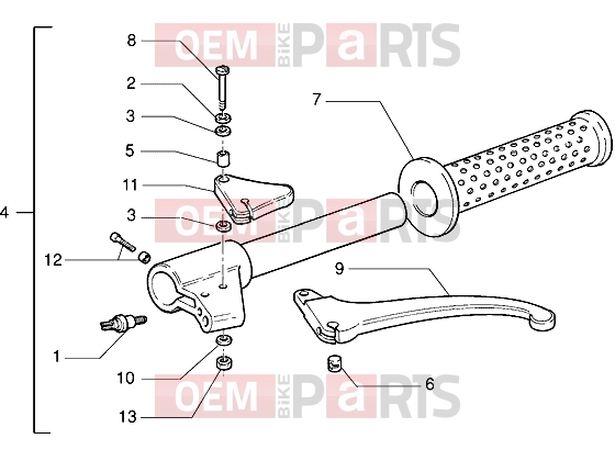 PIAGGIO Handlebars » Handlebars component parts