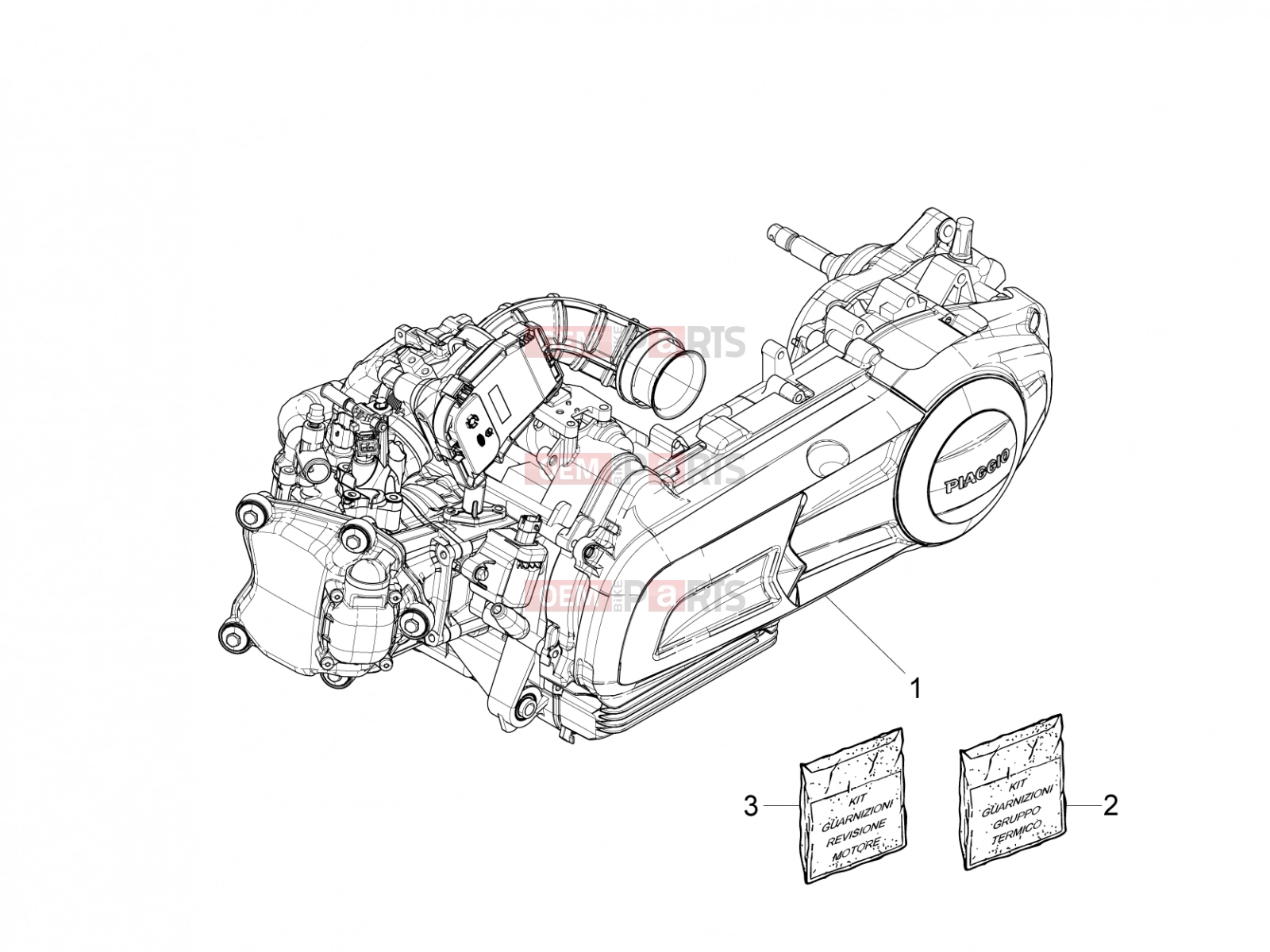 PIAGGIO X10 125 4V I.E. Engine » Engine, assembly