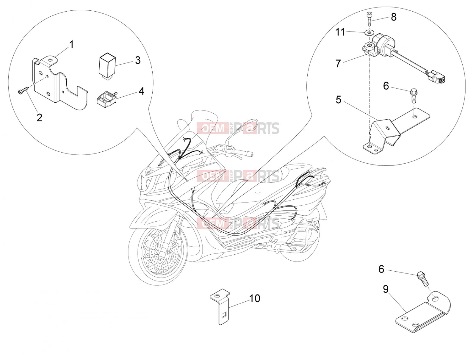 PIAGGIO X10 500 4V I.E. Electrical system » Electrical system components