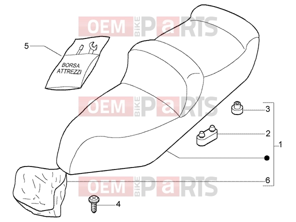 Chassis » SADDLE-TOOLS KIT - Piaggio X8 125