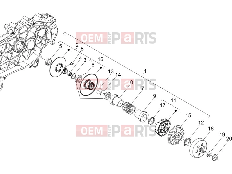 Engine » Driven pulley - Piaggio X8 200 2006
