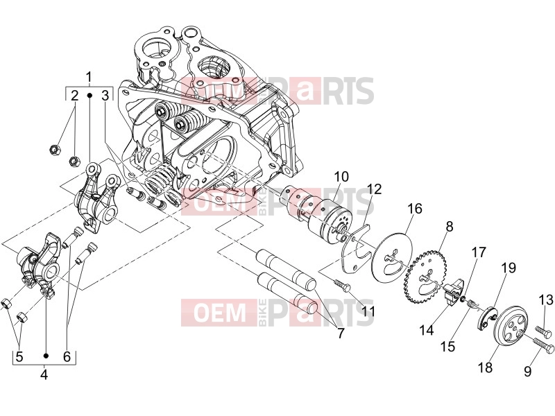 PIAGGIO X8 200 Engine » Rocking levers support unit
