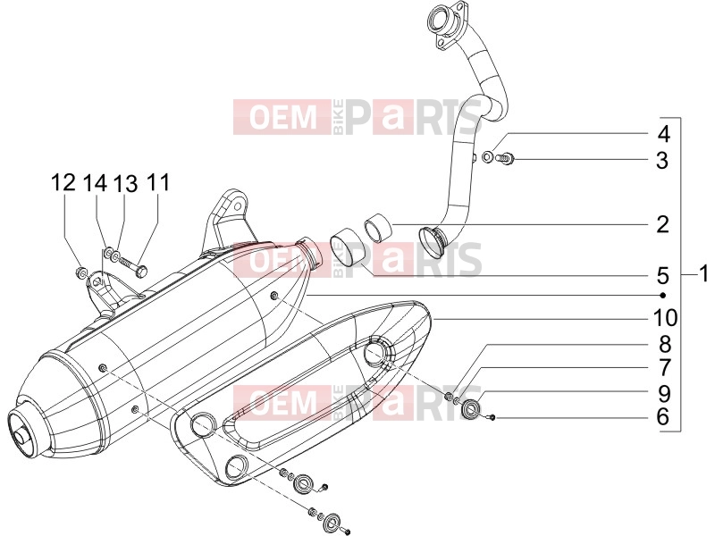 PIAGGIO X8 200 Engine » Silencer