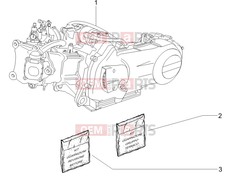 Engine » Engine, assembly - Piaggio X8 250 ie 2008