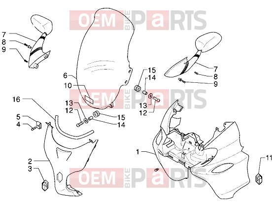 Chassis » Shield-Windshield - Piaggio X9 125
