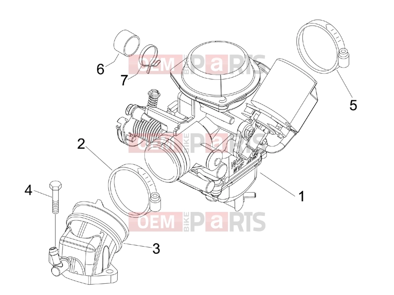 PIAGGIO X9 125 Evolution Engine » Carburettor, assembly - Union pipe
