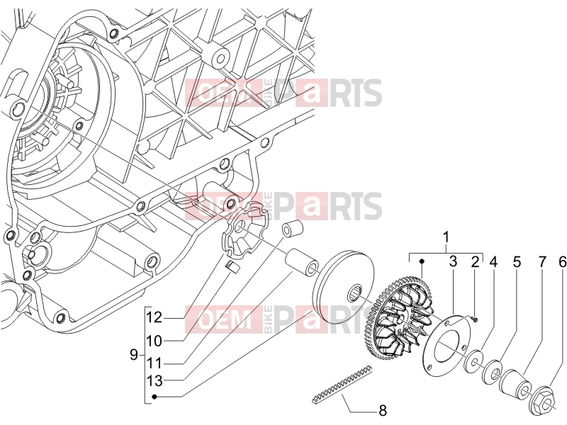 PIAGGIO X9 125 Evolution Engine » Driving pulley
