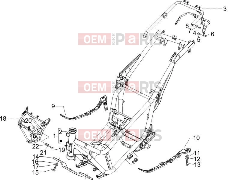 PIAGGIO X9 125 Evolution Frame - Plastic parts - Coachwork » Frame/bodywork