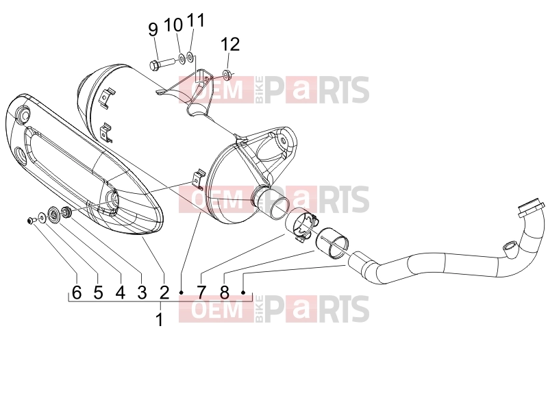 Engine » Silencer - Piaggio X9 125 Evolution 2007