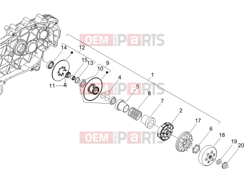 PIAGGIO X9 125 Evolution Engine » Driven pulley