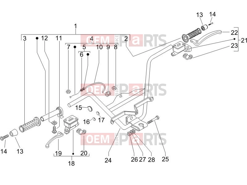 Handlebars/Steering » Handlebars - Master cil. - Piaggio X9 125 Evolution 2005
