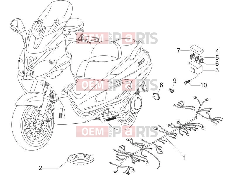 PIAGGIO X9 125 Evolution Electrical system » Main cable harness