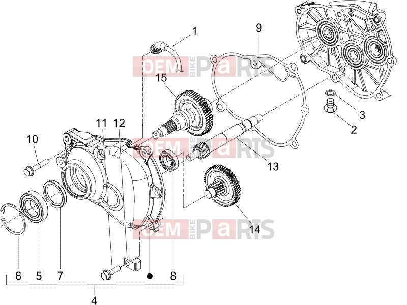 PIAGGIO X9 125 Evolution Engine » Reduction unit